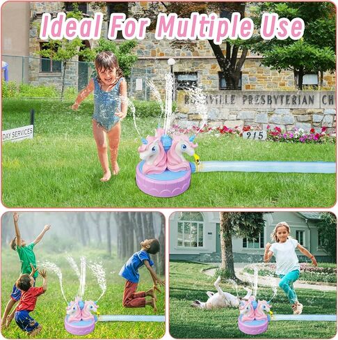 Sprinkler for Kids Outdoor Water Toys: Backyard Spinning Unicorn Toddler Sprinkler Toy - 360° Roating Spray Water Summer Outside Toys Attaches to Garden Hose Splashing Fun Toys for Boys Girls Gifts in Saudi Arabia