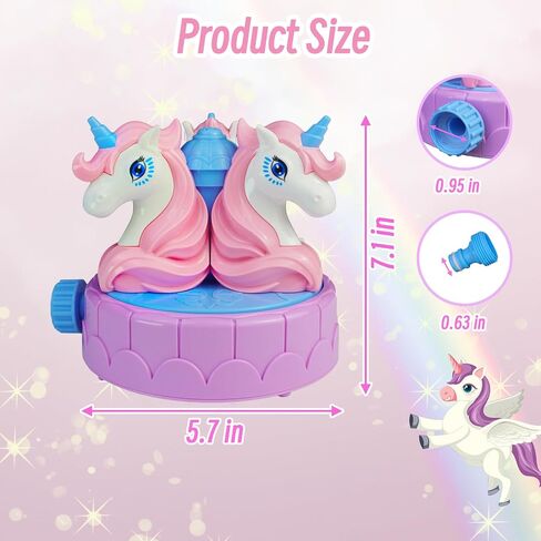 Sprinkler for Kids Outdoor Water Toys: Backyard Spinning Unicorn Toddler Sprinkler Toy - 360° Roating Spray Water Summer Outside Toys Attaches to Garden Hose Splashing Fun Toys for Boys Girls Gifts in Saudi Arabia