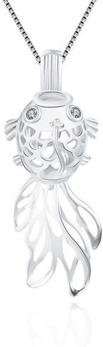 925 Sterling Silver/Gold Plated Goldfish Cage Pendants Crafting Charm for DIY Necklace Bracelet Jewelry Making in Kuwait