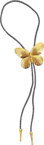 Daisy Del Sol Handmade Gold 3D Bumblebee Butterfly Vegan Faux Leather Adjustable Fashion Statement Necklace Bolo Tie in Saudi Arabia