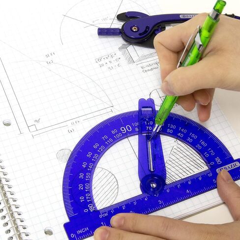 مجموعة رياضيات هندسة البازيك مجموعة مع ذراع المقياس ، 6 "سوينغ ذراع ، وقلم رصاص الخشب HB ، بوصة سنتيمتر ، أداة رسم صياغة رياضية ، 4 عبوات in Saudi Arabia