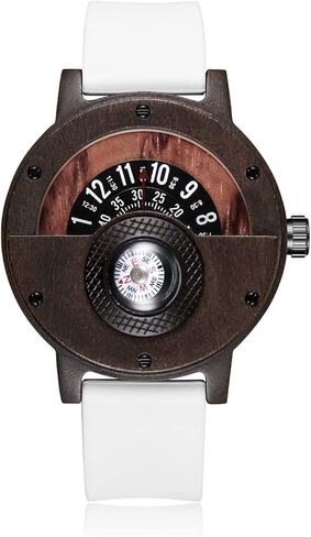 GORBEN Compass Watches for Men, Turntable Wooden Watch, Lightweight Handmade, Quartz Sports Watch in Saudi Arabia