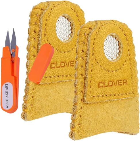 Bundle of Thread Cutter Embroidery Scissor - 11c, and 614C Leather Coin Thimble, Pack of 2 in Saudi Arabia