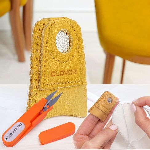 Bundle of Thread Cutter Embroidery Scissor - 11c, and 614C Leather Coin Thimble, Pack of 2 in Saudi Arabia
