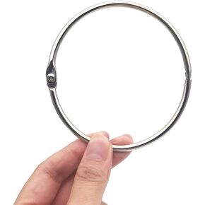 Office Book Rings 15 Pieces Loose Leaf Binder Rings Metal Keychain Key Rings Inner Diameter 80mm (3.1 inch)