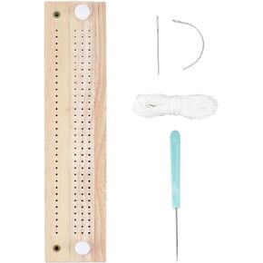 OLYCRAFT 1 Set/8pcs Bookbinding Tools Kit with Wood & Acrylic Board, Thread, Curved Needle, Plastic Screw Sewing Needle, Binding Pins BookBinding Kit for Paper DIY Crafts Bookbinding Supplies