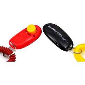 Downtown Pet Supply - Dog Clicker or Cat Training Clicker - Horse, Cat & Dog Training Clickers - with Wrist Strap & Big Button - Nice, Loud Click - 2 Pack