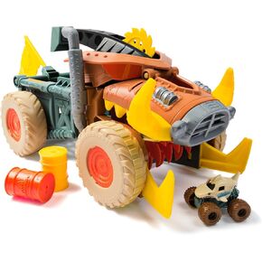 Monster Jam Mini Jam, Megalodon Mad Hog Chomper and Monster Truck, Fun Cleanup and Storage, Kids Toy Gifts for Boys and Girls Ages 3 and Up