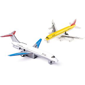 2 Pack Airplane Toys, Metal Plane Pull Back Airplane Toys for 3 4 5 6 Years Old Boys Girls, Die Cast Aircraft Plane Models, Kids' Play Vehicles Aeroplane Airplanes for Kids Birthday Gifts