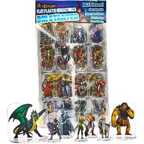 Arcknight Flat Plastic Miniatures: DM Starter Set; 167 Unique Classic and Iconic Minis for DND 5e and Pathfinder; Affordable, Skinny Figurines for Dungeons and Dragons and Other Tabletop RPG Games