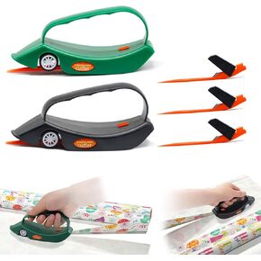 2 Pack Wrapping Paper Cutter, Wrapping Paper Cutter Slider with 3 Replaceable Blades,Gift Wrapping Tool for Christmas Birthday Wrapping Paper Gift Wrap Cutter Easy Slidding Cutting