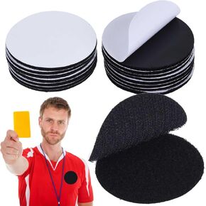 15 Pairs Referee Patch Hook and Loop Dots 2.5 Inch Self Sticky Circle Hook and Loop Tape Double Sided Hook and Loop Reusable Round Adhesive Loop Fasteners for Home Office DIY Wall Decor Tool Hanging