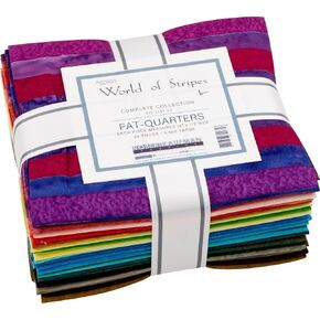 Lunn Studios Artisan Batiks World of Stripes 20 Fat Quarters Robert Kaufman Fabrics FQ-2131-20, Assorted