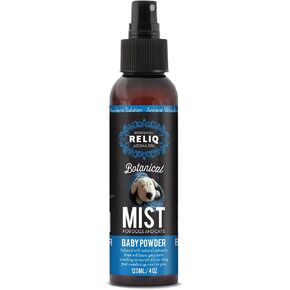RELIQ Aroma SPA Baby Powder Botanical Mist Cologne for Dogs and Cats. Spray on The Coat After Bath to give Your Dog a Clean & Fresh Smell. Infused with Natural extracts for Calming and comforting.