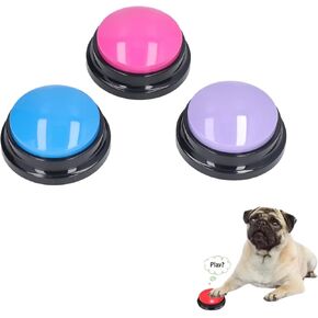 3 Color Voice Recording , Dog Buttons for Communication Pet Training Buzzer, 30s Recording Dog Talk Buttons for Training Recording