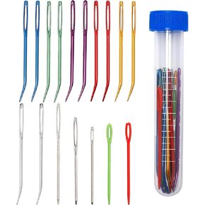 17Pcs Yarn Needle,Large Big Eye Weaving Needles Tapestry Needle Bent Needles for Crochet