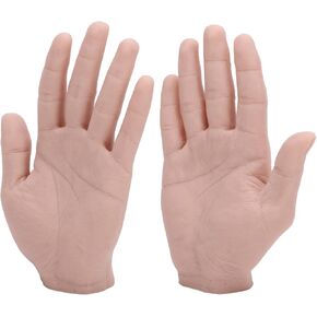 1 Pair Realistic Silicone Male Hand Model Soft Flexible Reusable Male Mannequin Hand Model for Showing Jewelry Painting Practice