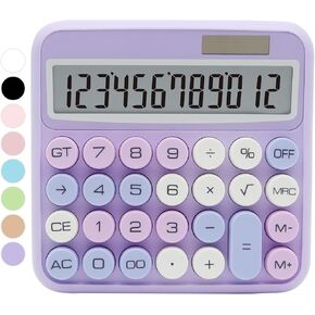 Purple Calculator, UPIHO Standard Calculator 12 Digit with Large LCD Display and Big Buttons,Purple Office Accessories for Women Desk,Cute Calculator for Office,School, Home,Business