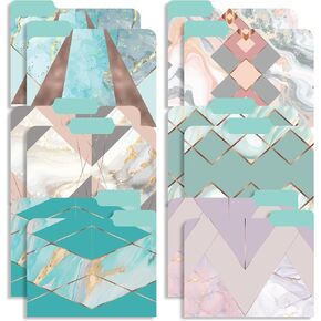 Decorative 1/3 Cut Tab File Folders (Gold Patterns)