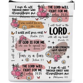 Bible Cases Bible Book Sleeve for Woman Book Lovers Book Covers for Paperbacks Hardcover Bible Jesus Religious Christian Gifts for Women Christian Book Sleeve with Zipper