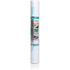 Con-Tact Brand Creative Clear Covering, Versatile and Self-Adhesive Shelf Liner, Ideal Privacy Film, Protective Clear Vinyl, 18'' x 50', Matte
