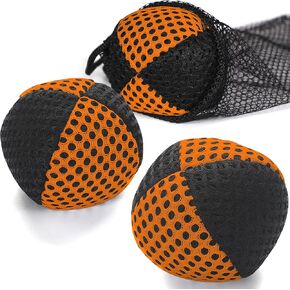 كرات شعوذة للمبتدئين والمهنيين مجموعة من 3 أكياس الفاصوليا juggling juggle kit (الأسود - البرتقالي)
