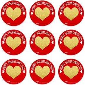 SICOHOME Happy Valentine's Day Gift Label Sticker 1.5" Valentine's Day Envelope Seals Labels Stickers Valentine's Day Gift Sticker Party Favor Stickers Envelope Seals Sticker Heart Stickers for Kids