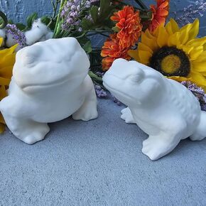 Pair of Toads Frogs 5.5" Ceramic Bisque Ready to Paint Pottery