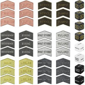 44Pcs Magic The Gathering Antique Metal Token Counter & MTG Keyword/Counters Dice Set, MTG Tokens Creature Stats Buff Tokens for MTG TCG Card Gaming Accessories