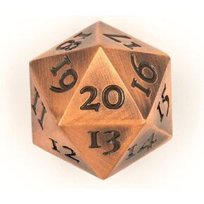 Extra Large Solid Metal D20 Spindown/Countdown Dice Bronze Copper Life Counter for MTG Magic Commander EDH Extra Heavy