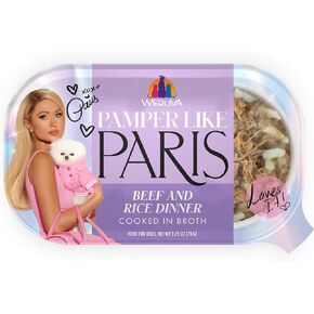 Weruva Paris Hilton Pamper Like Paris Natural Wet Dog Food, Beef and Rice, 2.75oz Cup (Pack of 10)