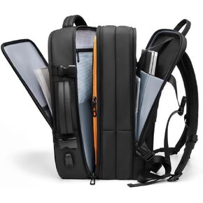 Airback Backpack with Pump Vacuum for Airplane Travel, Expandable Laptop Backpack with USB Charging Port, Water-Resistant Max Capacity Business & Travel Bag