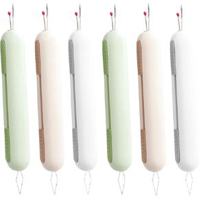 KuuGuu 6 PCS 2 in 1 Needle Threader Seam Ripper New Stretchable Seam Rippers Multifunctional Quilting Supplies Sewing Kit for Sewing Crafting Knitting Quilting Cross Stitch Supplies Quick Threaders