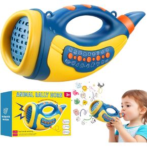 Voice Changer Toy for Kids 5-7: Animal Sounds Horn 30 Fun Sound Effects & Lights Voice Changer Device Kids Hunting Toys Nature Exploration Outdoor Toys for Boys Girls Ages 3-8 Olds, Blue
