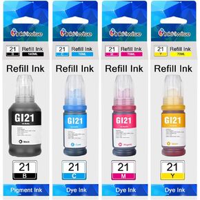 GI-21 G3260 G3270 Ink Bottles Compatible for Canon GI-21 GI21 Ink Refill Bottles for Canon G3260 G3270 G4270 G2260 G1220 G1230 G2270 MegaTank Printers, BKCMY