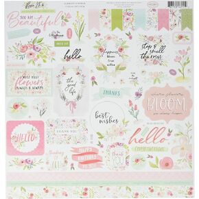 Carta Bella Paper Company Flora no.3 Collection Kit paper, teal, pink, purple, green, blue, 12-x-12-Inch