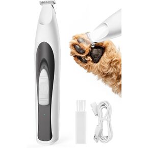oneisall Dog Paw Trimmer with LED Light, Paw Trimmer for Dogs 20 mm Widen Blade, Pet Paw Trimmer 35 dB Low Noise, Cordless Dog Trimmer for Paws, Paw Hair Trimmer Pad Trimmer for Small Dogs Cats Pets