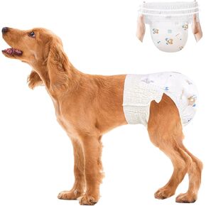 Dog Diapers Female, Disposable Pull Up Dog Diapers, Doggie Diapers for Female Dogs, Ultra Absorbent & Anti-Side Leakage, Stretchy Diapers for Dogs in Heat/Elderly/Disabled(XL,10 Count)