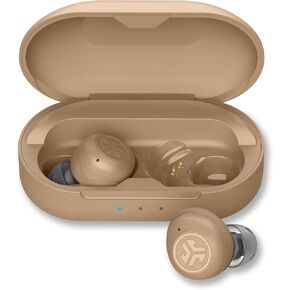 JLab Hear OTC Hearing Aid & Earbuds, Beige, Traditional Earbud Fit, Four Preset Hearing Modes, in-Ear Detection and Built-in Feedback Suppression, Independent Volume Control and Touch Controls