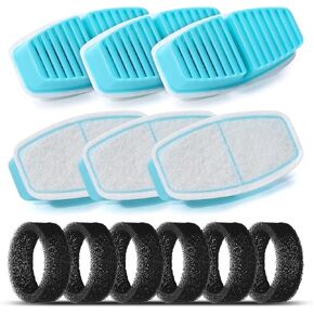 Cat Water Fountain Filters : BEMOONY Pet Water Fountain Replacement Filter - 12 Packs of Cat Fountain Filters (6 Carbon Filters + 6 Sponges) - Multiple Filtration Please replace it every 2-3 weeks