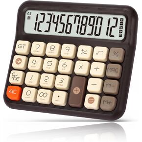 Pendancy Calculators Desktop 12 Digit, Gradient Pink Cute Basic Calculator with Extra Large LCD Display and Buttons, for Office, School, Home Use
