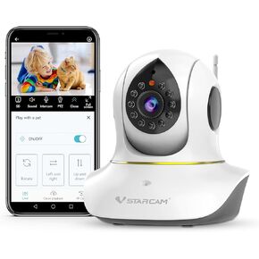 VSTARCAM 3MP Cat Camera, 2.4G WiFi Interactive Cat Toys with Camera, Cat Camera with Phone App, IR Night Vision, Motion Detection, 2-Way Audio, Pet & Cat Monitor Camera in Kuwait