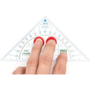 Triangle Protractor, with Anti-Slide Grips for Fix Positioning On Paper and to Prevent Slipping During Use, 16cm Length Triangular Protractor