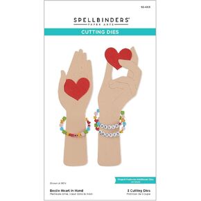 Spellbinders Bestie Heart in Hand Etched Dies, Metal