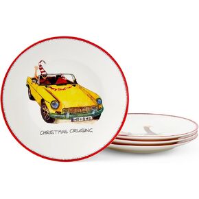 Spode Kit Kemp 6" Doodles Tidbit Tray - Fine China Whimsical Holiday Tableware for Appetizers, Snacks, or Desserts - Dishwasher Safe Serving Tray for Festive Home, Entertaining, and Gatherings