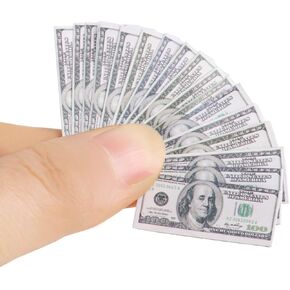 FOIMAS 180pcs 1:12 Miniature Scene Dollars Fake Bills for Dollhouse Scene Model Craft Supply