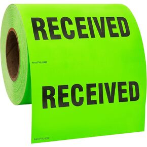 Kenco 3" X 5" Received Fluorescent Shipping Label Stickers for Shipping and Packing - 500 Adhesive Labels Per Roll…