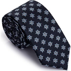 HAWSON Funny Ties for Men Novelty Nautical Rudder Pattern Men's Ties for Holiday, Party, Birthday 58'' Length 2.5'' Width Necktie Hand Made Skinny Neck Tie