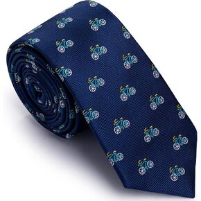HAWSON Funny Ties for Men Novelty Bike Pattern Men's Ties for Holiday, Party, Birthday 58'' Length 2.5 Width Necktie Hand Made Skinny Neck Tie