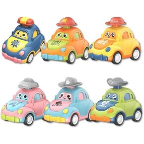 KidCruisers Smart Self-Driving Cars for Kids | Push Top Cars for 2 3 4 5 Year Old Boys | Press and Go Car Toys | Play Vehicle for 6-9-12-18 Months, 1st Birthday Gifts (6 Pack)